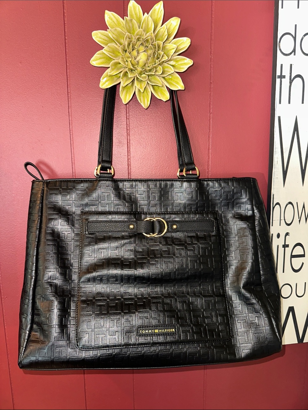 NWOT Tommy Hilfiger Tonal Monogram Tote Bag